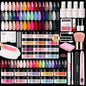 AzureBeauty Dip Powder Nail Kit with Electric Nail Drill 24 Colors Nude Pink Glitter Red Green Nail Powder Starter Kit with Dip Liquid Set Base Top Coat Activator Portable Manicure Essential Set - color: Bright Green Red