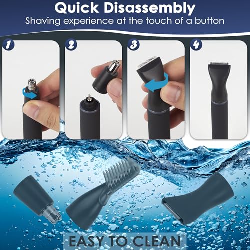 Nose Hair Trimmer for Men and Women,3 in 1 Painless Rechargeable Ear and Nose Trimmer,Eyebrow Facial Hair Trimmers All in One Grooming Kit Dual Edge Blades for Smoother Removal,Easy Cleansing - color: Gray-3 in 1