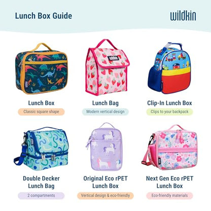 Wildkin Kids Two Compartment Insulated Lunch Bag – Keeps Food Hot or Cold, Easy-Clean Lining, Leak-Resistant & BPA-Free – Boys & Girls, Ideal for School, Travel & Daycare – Blue Glitter - color: Blue Glitter
