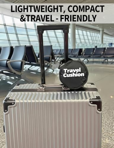 Soundur Travel Cushion Airplane Seat,Inflatable Air Bubble Design with Storage Bag for Car/Office/Kitchen Chairs.42 Air Cells, Adjustable Firmness, Non-Slip Bottom