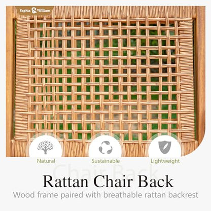 Sophia & William Outdoor Dining Set, Patio Furniture Set with Table and Chairs Set Wooden, Rattan Furniture Set of 8 Chairs and 1 Acacia Wood Rectangular Table for Yard, Garden, Porch and Poolside - size: 8 Seats