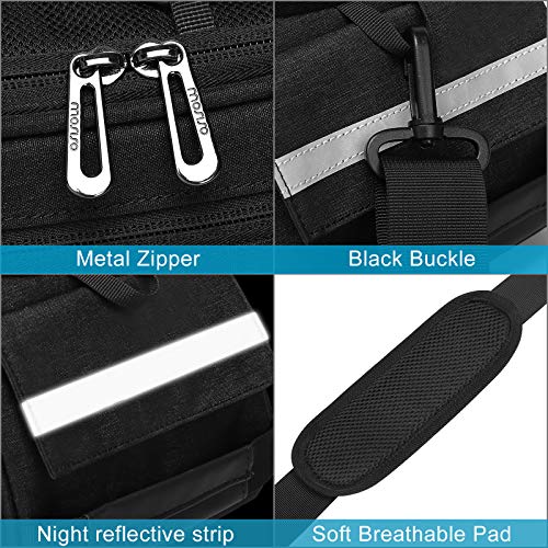 MOSISO Bike Rack Bag, Waterproof Bicycle Trunk Pannier Rear Seat Pouch Cycling Bike Carrier Backseat Storage Luggage Saddle Shoulder Bag - color: Black