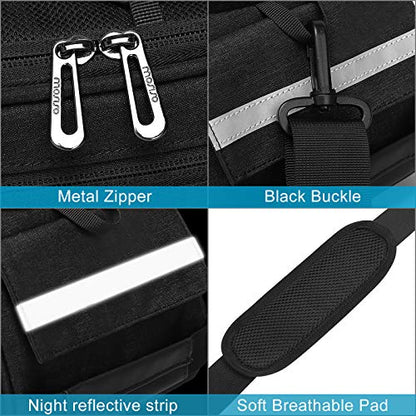 MOSISO Bike Rack Bag, Waterproof Bicycle Trunk Pannier Rear Seat Pouch Cycling Bike Carrier Backseat Storage Luggage Saddle Shoulder Bag - color: Black