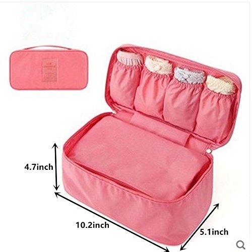 Vpang Portable Multi-Functional Socks Underwear Bra Organizer Case Travel Storage Bag Packing Cube Cosmetic Bag (Pink)