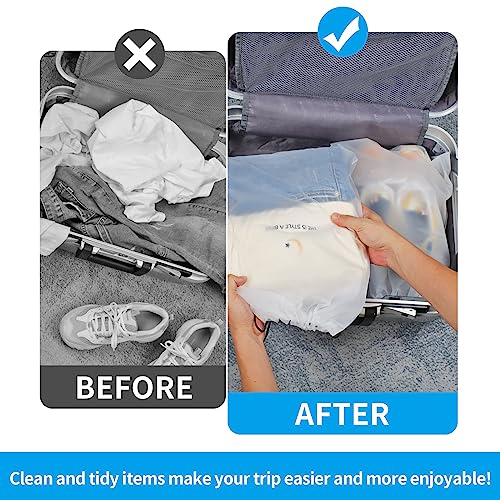 COIDEA, Waterproof Travel Drawstring Shoe Bags for Packing, Storage, Travel Essentials for Men and Women, 15.7 x 11.8 inches, Clear, 5 pieces - color: Clear, style: 5 Pack
