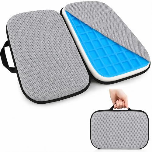 Sojoy 3 in 1 Foldable Gel Seat Cushion Featured with Memory Foam Breathable Seat Cushion for Pressure Relief (Size: 18.5“ x 15" x 2"，Gray Mesh) - color: Gray - Mesh