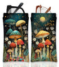 Eyeglasses Sunglasses Case PU Soft Squeeze Top Glasses Pouch for Women Student,Floral Pattern Portable Anti Scratch - color: Brown-mushroom05