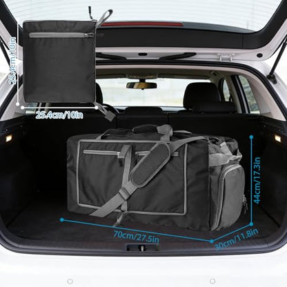 60L Duffle Bag with Shoes Compartment - Foldable&Large Capacity Travel Duffel Bags, Lightweight & Water-Resistant Gym Bag - Black - color: 60L-Black