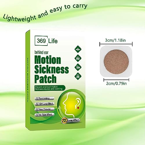 369 Life Motion Sickness Patches for Car and Boat Rides, Ships, Cruise and Airplane & Other Forms of Transport - Travel Essentials, for Adults and Kids (24 Count)