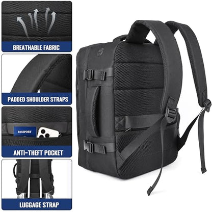 HILOMON Travel Backpack Carry-on Flight Approved, TSA Approved 17x13x8 Personal Item Size Airplane Approved Weekender Bag, Water Resistant Lightweight Laptop Daypack for Men Women