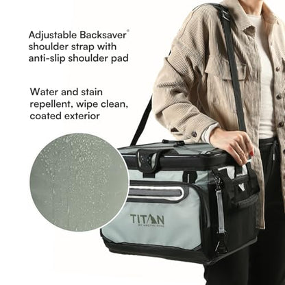 Titan by Arctic Zone Deep Freeze Cooler - Zipperless Hardbody Cooler - Deep Freeze Insulation, HardBody Liner, and SmartShelf - color: Seagrass, size: 30 Can