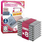 TAILI 8 Pack Vacuum Storage Bags, Jumbo Size 39x28 inch, LONG SIDE ZIP Vacuum Seal Bags for Beddings, Extra Large Storage Space Saver for Clothing, Comforters, Blankets, Pillows - size: 8 Jumbo