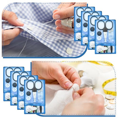 TINSKY 25 Boxes Mini Travel Sewing Kit Quick Fix Sewing Kits Bulk Basic Portable Pre Threaded Needle Emergency Repair Tool for Gifts Beginner Traveler Home Hotel - color: Blue