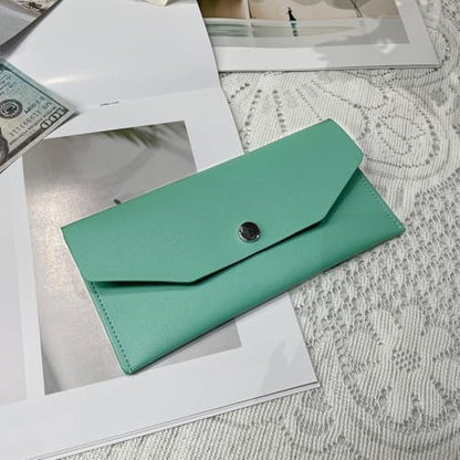 Pu Leather Cash Envelope Wallet - Reusable Cash Stuffing Wallet for Men and Women -Green - color: green