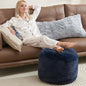 WSOFRLAC Boho Ottoman Living Room Furniture 20"x15" Round Ottomans Pouf Couch Foot Rest Navy Pouf Ottoman Foot Rest with Foam Chunk Filling Pouffe Ottomans Stuffed Foot Rests Poufs for Couch - color: Navy, size: 20"D x 20"W x 15"H