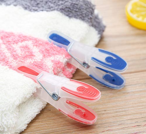 Strong Non-Slip Wide Open Plastic Clothes Clips for Drying Clothing Clamps Sturdy Travel Clothespins 24 Pack - color: 24pcs (2.75inch) Clear Plastic Clothespins