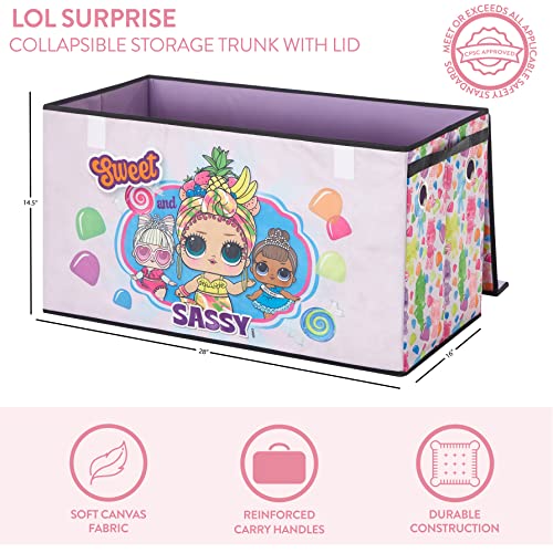 LOL Surprise Collapsible Children’s Storage Trunk - Durable with Soft Lid, 28.5"x14.5"x16", Fun and Spacious Organizer for Kids - color: LOL Surprise / Sweet and Sassy
