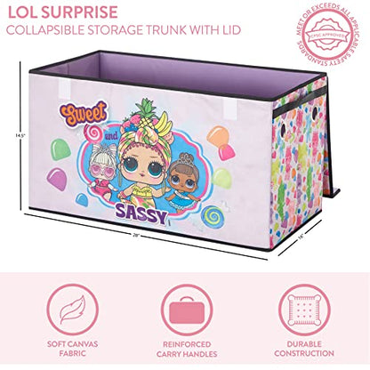 LOL Surprise Collapsible Children’s Storage Trunk - Durable with Soft Lid, 28.5"x14.5"x16", Fun and Spacious Organizer for Kids - color: LOL Surprise / Sweet and Sassy