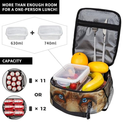 Insulated Lunch Box for Kids Boys Girls, Reusable Lunch Bag for School, Office, Work, Picnic, Travel, Fox Face Lunch Box - color: lunch box 73