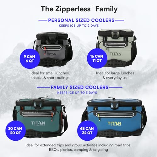 Titan by Arctic Zone Deep Freeze Cooler - Zipperless Hardbody Cooler - Deep Freeze Insulation, HardBody Liner, and SmartShelf - color: Sharkskin Gray, size: 16 Can