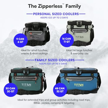 Titan by Arctic Zone Deep Freeze Cooler - Zipperless Hardbody Cooler - Deep Freeze Insulation, HardBody Liner, and SmartShelf - color: Sharkskin Gray, size: 16 Can