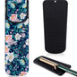 Shappy 2 Pcs Heat Resistant Hair Tools Bag Curling Iron Travel Case Cover Neoprene Flat Iron Holder Travel Case and Silicone Mat Pouch for Hot Hair Tools Storage Organizer(Flower Style) - style: Flower Style