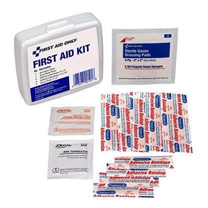 First Aid Only PhysiciansCare On-The-Go Emergency First Aid Kit for Home, Work, and Travel, 13 Pieces (Antiseptic Wipes, Sting Relief Wipes, Gauze Pads, Bandages) (Pack of 6) - size: 13 Piece Set (Pack of 6)