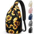 Pritent Crossbody Bags for Women Men Trendy Sling Bag Backpack Casual Chest Bag with Convertible Shoulder Strap - color: Sunflower, size: Medium