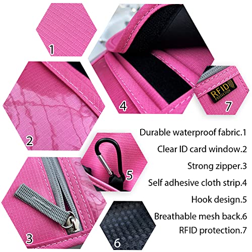 Travel Neck Wallet, RFID Blocking Passport Holder with Adjustable Neck Strap for Men and Women to Keep Cash, Credit Cards and Travel Documents Safe - Rose - color: Rose