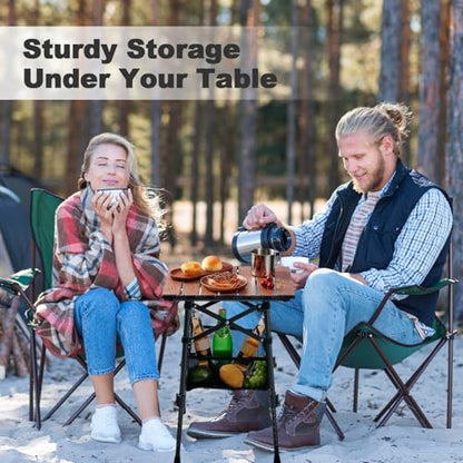 Odoland Portable Camping Table, 15.8"L x 11.8"W Folding Table with Adjustable Height 15.8" - 22", Small Beach Table with Storage Bag for Outdoor Camp, Cooking, Picnic, Travelling, Backyards, Fishing - size: 15.75"L x 11.81"W x 15.75"H