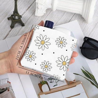 2Pcs PU Leather Small Squeeze Coin Purse Pouch Mini coin Bag Unique And Cute Wallet Cosmetic Bags Change Bag For Women Girls Men （Black Flower - color: Black Flower