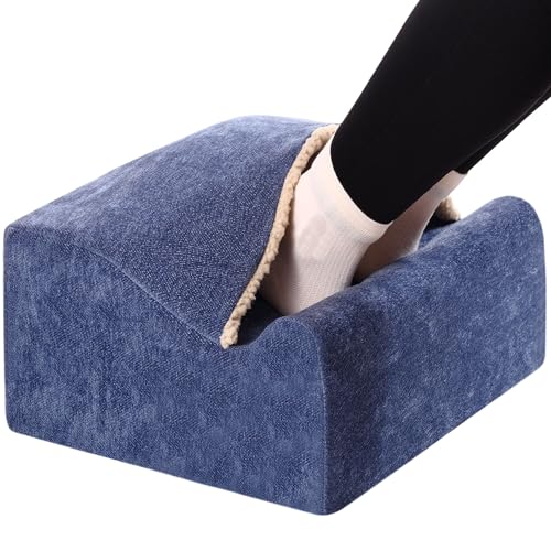Foot Rest for Under Desk at Work, Office Footrest with Warm Feet Pocket,Ergonomic Under Desk Footrest with Washable Cover, Stool for Office Chair & Back &Pain Relief, (Blue+) - color: Blue+