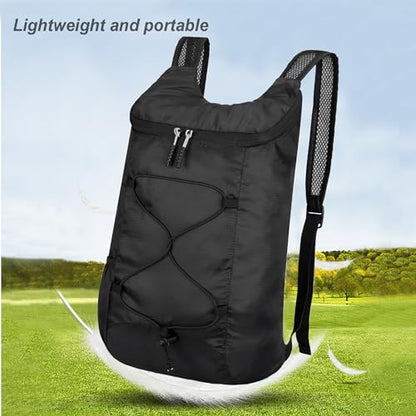 levayhill 16L Foldable Hiking Backpack,Small Packable Daypack,Black | Lightweight ,Outdoor Collapsible Rucksack,Ultralight Folding Back Pack, Water Repellent, Men Women Travel Gym, Easy Carry-on - color: Black