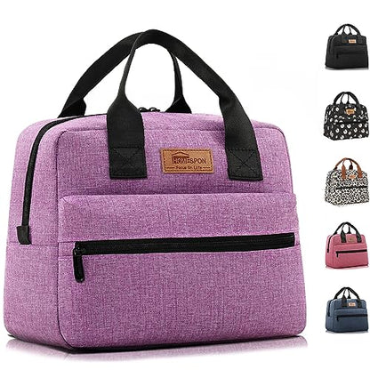 HOMESPON Insulated Lunch Bag for Women Men Lunch Box Cooler Lunch Tote for Work Picnic (Purple) - color: Purple