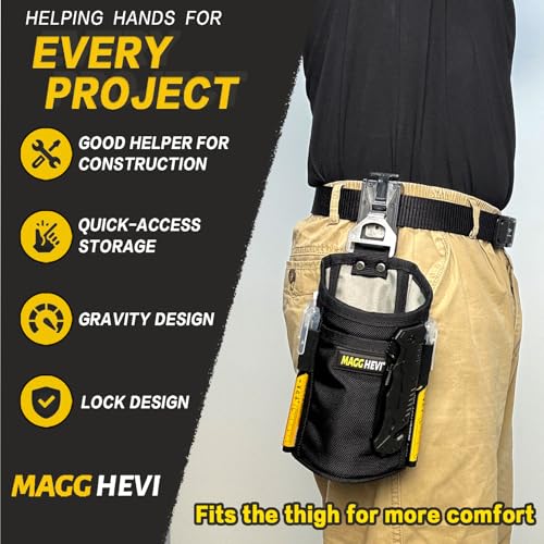 [MAGG HEVI] Nail & Screw Pouch with Belt Clip, Tools Organizer Pouch Bag with Snap Spring Closure for Men, Electrician, Carpenter, HVAC Tech, Technician, Handy Man, Plumber and Contractor - size: Long Straight Version