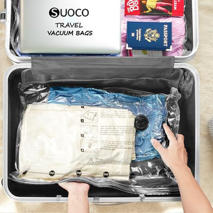 Travel Vacuum Bags for Clothing with Rechargeable Electric Pump, Compression Packing Cubes Organizer Storage for Luggage Suitcase, Space Saver Seal Bags for Vacation Cruise, 8 Medium - style: 8 Medium