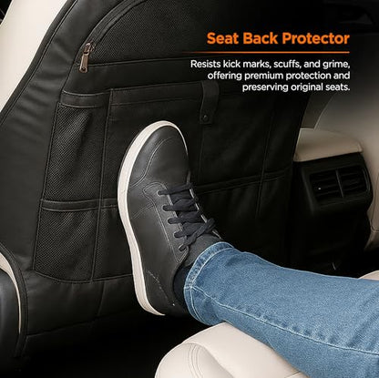 2-Pack for Tesla Model Y/3 2017-2026, Custom Fitted Seat Back Kick Protectors with Storage Pockets - Rear Passenger Organizer for Kids, Zippered Accessories Slots - size: 2 Pack