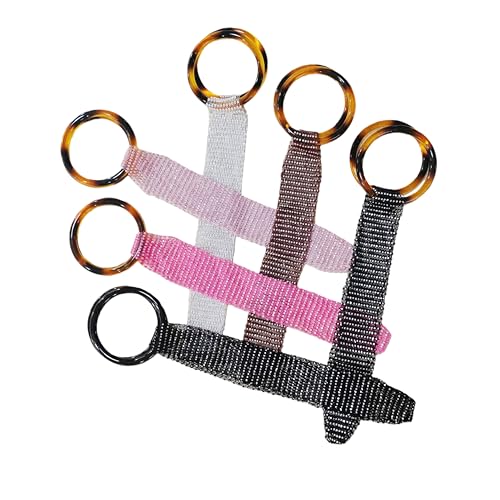 Munyee Hua Rhinestone Wine Bottle Holder Bag Reusable Tote Carrier Crystal Mesh Evening Purse with Ring Handle Gift Bags Carrier for Birthday Picnic Party Wedding (Brown Handle White Rhinestone) - color: Brown Handle White Rhinestone