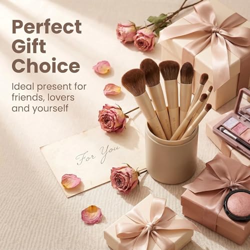 BS-MALL Professional Makeup Brush Set with Travel Case, Soft Synthetic Face & Eye Brushes for Foundation, Concealer, Powder, Blush & Eyeshadow for Beginners, Beauty Enthusiasts & Makeup Artists 18PCS - color: B-Matte