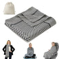 Travel Blanket Airplane - Ultra Soft & Lightweight Knit Design Compact Airplane Blanket,53x72 Inch,Stylish Travel Shawl Wraps for Flights,Office,Home Use,Travel Essentials & Gifts - color: Black Grey