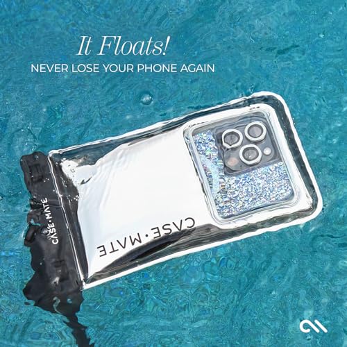 Case-Mate IP68 Waterproof Phone Pouch - Travel Beach Cruise Ship Essentials - Floating Waterproof Phone Case with Crossbody Lanyard for iPhone 17 Pro Max/16 Pro Max/15/14 /13 /S26/S25 - Silver Chrome - color: Silver Chrome