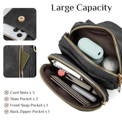 Fashion Small Crossbody Bags for Women Trendy Designer Cell Phone Purses Wallets with Card Holder Anti Theft Travel - color: Darkgrey