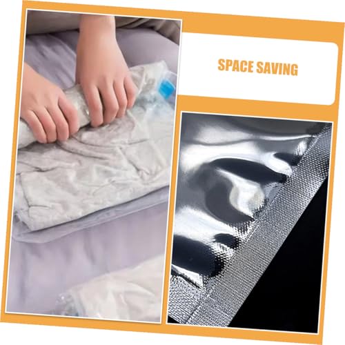 UKCOCO 12pcs Travel Compression Storage Bags Roll up Vacuum Cloth Bags Pa+pe 7-layer Reusable Space Saver for Clothing Luggage Packing