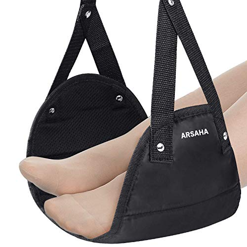 Airplane Footrest - Foot rest for Airplane Travel Essentials , Portable Foot Hammock Under Desk for Train Bus Flight Office foot hammock airplane with Memory Foam-Reduces Swelling
