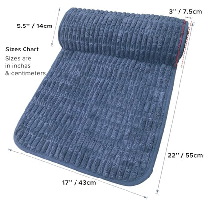 Memory Foam Recliner Neck Pillow. | Breathable pressure relieving ergonomic cushion fits car, sofa, office chair, recliner.Navy Blue,17"W×2.7"D - color: Navy Blue, size: 17"W x 2.7"D