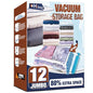 HIBAG Vacuum Storage Bags, 12 Jumbo Vacuum Seal Bags for Clothing, Space Bags for Clothes, Comforters, Blankets, Bedding (12J) - size: 12-Jumbo