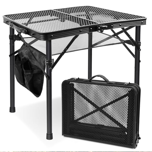E EASTSTORM Folding Picnic Table for Grill Outdoor Camping Table with Portable Mesh Bag, Compact & Foldable for Easy Storage - Great for Picnic, Garden, Patio, Dining, BBQ, Party, Market 2Ft - color: Black With Mesh Bag, size: Small 2Ft - 23.6"L x 15.8"W