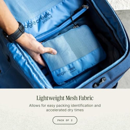 Eagle Creek Pack-It Isolate Compression - Lightweight Cube for Optimizing Luggage Space - Easy-Grab Zipper - Convenient Top Handle - Recycled Materials - Small - color: Blue Dawn, size: Compression Set – one Small and one Medium