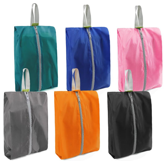 BeeGreen Colorful Dance Shoe Organizer Bags - 6 Pack with Zipper Closure and Handle, Portable Nylon Shoe Bags for Storage, Men's and Women's Travel Gifts - style: Black, Marx Green, White Blue, Orange, Coral Powder, Gray