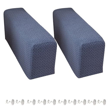 Yoovat Sofa Arm Covers Recliner Couch Armrest Covers Chair Arm Covers Protectors (Texture-Gray Blue,Large (Set of 2)) - color: Texture-gray Blue, size: Large (Set of 2)